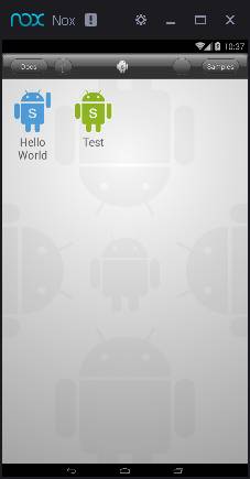Вид окна DroidScript в Android-эмуляторе Nox